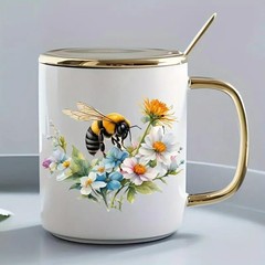 8pcs Flower and Bee DTF Cup Wraps Winter UV DTF Transfer Waterproof Sticker f…