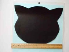 Cat Shape Mat White Dry Erase Decal Black Vinyl Chalk Fridge Wall Sticker