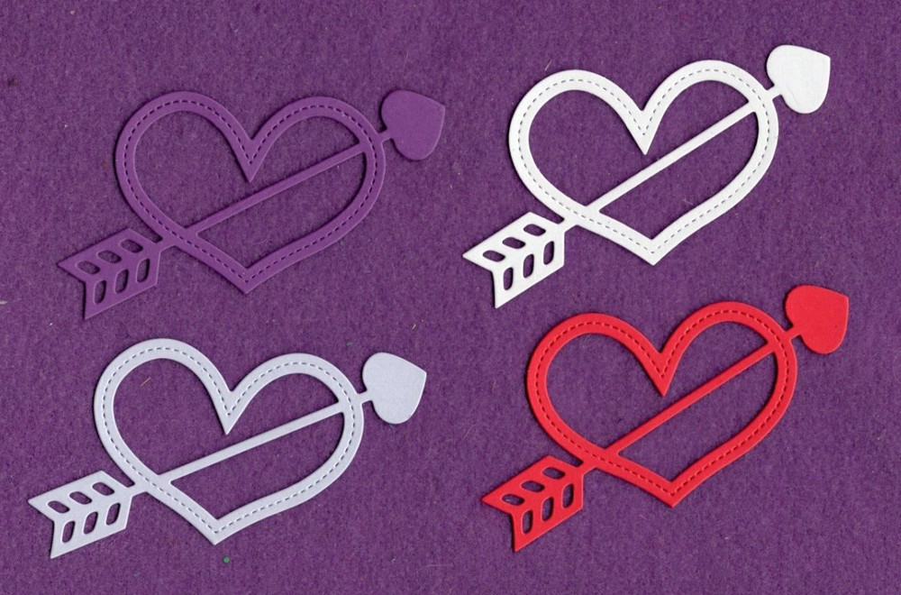 HEART ARROW LOVE LETTER Queen & Co. Valentine love die cuts scrapbook cards