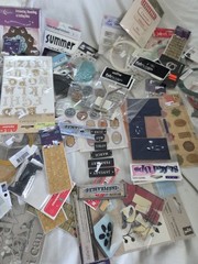 HUGE LOT Scrapbook Stickers Junk Journal Craft Fabscaps Clear Shaker Crystal