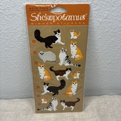 Stickopotamus Binder Stickers Cute Cats NEW IN UNOPENED PACKAGING
