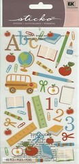 SCHOOL DAYS Scissors Pencil Crayon Glue Book Class Reading Math Sticko Stickers