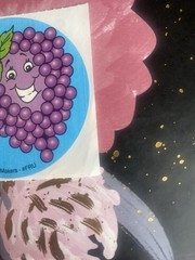 Vintage Imperfect SmileMakers ScratchNSniff Juicy Grape Sticker Mod 2.5” Inches