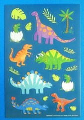 Amscan Dinosaurs, Dinosaur Prints & Dinosaur Skeleton Sticker Sheet Lot of 3