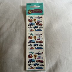Sandylion TRANSPORTATION VEHICLES GLITTER Stickers Vintage