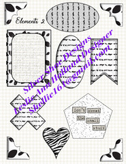 Printable files black white blue purple junk journal ephemera sentiments
