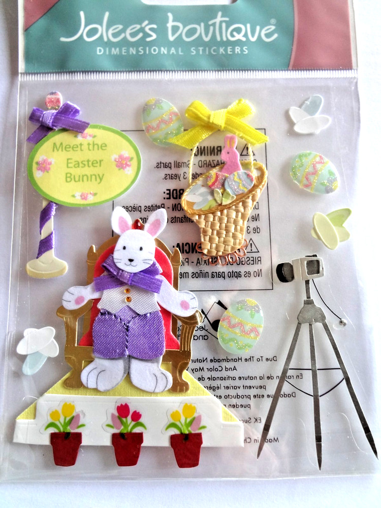RARE Jolees Pictures With Bunny Meet Easter Bunny Mall GIFTS Scrapbook Stickers