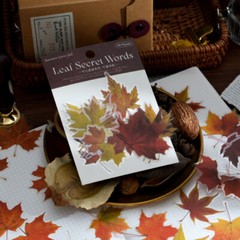 Dried Pressed PET Leaves Stickers 40PCS Maple Ginkgo Leaf Scrapbooking Diary DIY