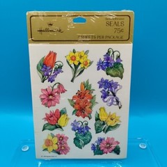 Vtg Hallmark Stickers Colorful Flowers Floral 4 Sheets New In Package 1979