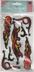 RARE! Jolee’s Boutique 3D Stickers DEVIL FLAMES 7 pcs 81400 Fast FREE shipping