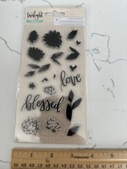 American Craft Twilight One Canoe Two 19 Acrylic Stamps Leaves Love Scrapbooking