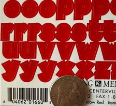 RED SHADOW CHUNKY ALPHABET Stickers(2sheet)Making Memories•Letters•Numbers•Words