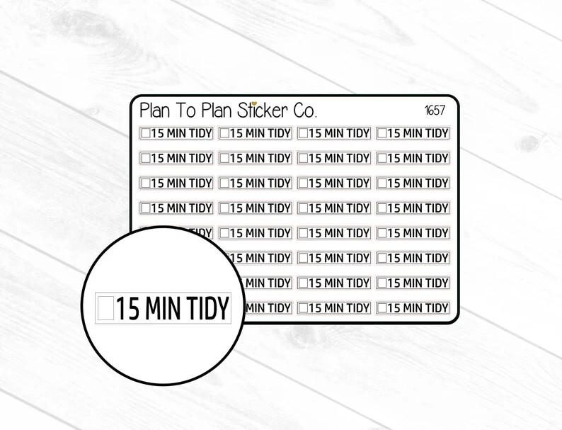 1657~~15 Minute Tidy Planner Stickers.