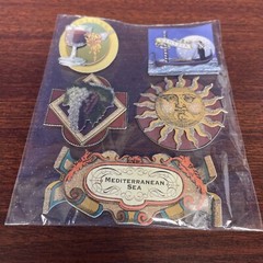 Mediterranean Italy Wine Vineyards Scrapbook stickers 3-d Sparkle New