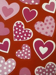 PINK/WHITE HEART ASSORTMENT Stickers(24pc) AGC•Valentines•Love•Card Making•