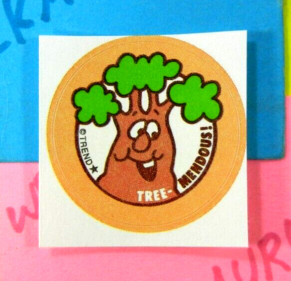 Trend Retro Wood Scented Tree Mendous Scratch & Sniff Sticker