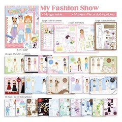 Girls Sticker Dress-UP, Fashion Designer Activity Book for Kids, Toddler Home…