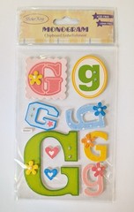 Letter G Monogram Chipboard Scrapbooking Stickers by Sticker King