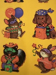 Vintage American Greetings HALLOWEEN Stickers – Costume Animals Trick Or Treat
