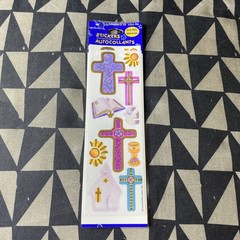 Hallmark Stickers Lot 6 Packs : Crosses Church Dove Bible Easter Football Frog