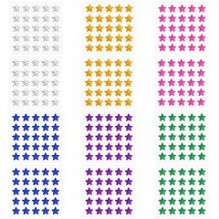 12 Sheet Star Gem Stickers 10mm, Self Adhesive Rhinestone Jewel Sticker 6 Colors