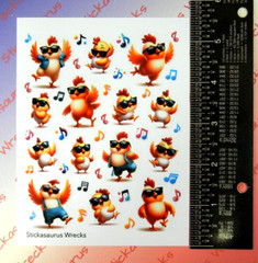Dancing Chickens Sticker Sheet