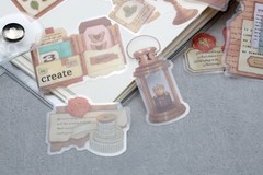 Stationery stickers PET Stickers Pack /watercolor wax seal stamp set paint brush