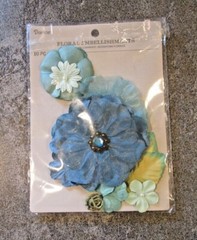 Darice Florist Atlantis Floral Embellishment 10/pk Teal Blue Flowers 30062063 NW