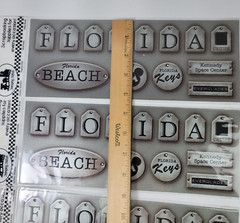 39 Pc Florida Scrapbook Die Cuts Silver Antiqued Metallic Destinations Mickey
