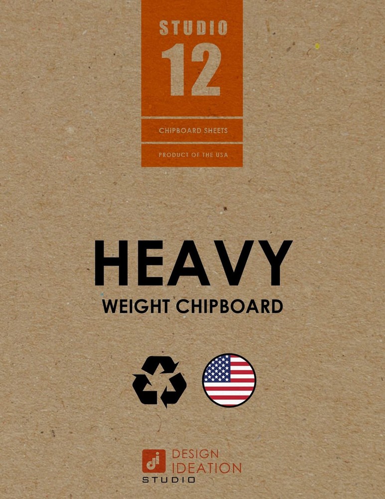 Heavy Weight Chipboard Sheets. STUDIO 12 Brand. (8.5″ x 11″) .050” Thickne