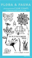 FLORA N FAUNA Clear Cling Stamps POP UP CAMPER Stamps