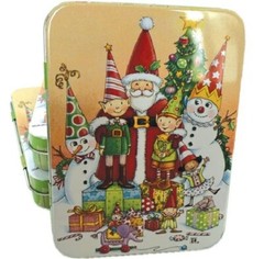 Mary Engelbreit Collectible Tin + 12 Vinyl Stickers Tin #1 Christmas Elf