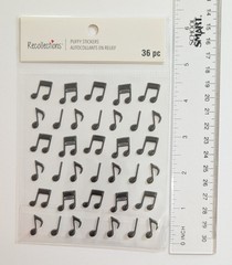 Black Puffy Music Notes Scrapbooking Stickers by Recollections