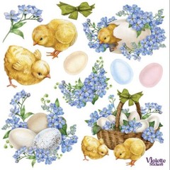 Violette Stickers Easter Chicks Lilac Flowers Crafts Planner Supply Scrapbook