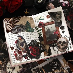 Auguro Dark Aesthetic Gothic Stickers 400 PreCut Washi Stickers 20 Scrapbook …
