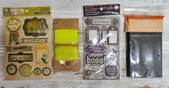 Halloween Lot-Dimensional Stickers, Black Bags and Twine & Jute