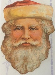 VICTORIAN SANTA Gifted Stickers(1pc) 2″x3-1/4″Punch Studio•Antique•Old World•••