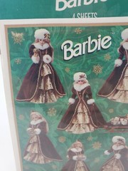 1 Pack Vintage Stickers – 1996- Hallmark Barbie Stickers – 4 Sheets- Holiday NEW