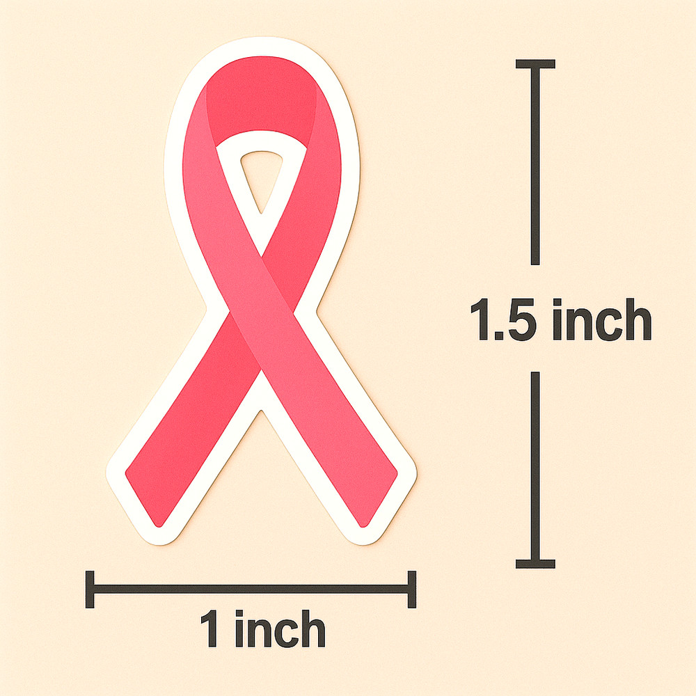 50 Breast Cancer Awareness Pink Ribbons Stickers