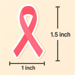 50 Breast Cancer Awareness Pink Ribbons Stickers