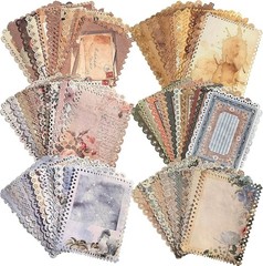 102 Unique Textured Scrapbook Papers & Mesh Fabric Sheets(17 Designs × 6 Colors