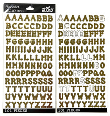 STICKERS – Glitter Scrapbooking Letter Stickers (Red, Black, Gold, Silver)