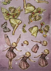 Fairyopolis 6″x12″ Die Cut 3-D Decoupage 4 sheets Punch out dimensional Fairies