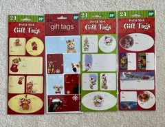 Mix Lot Of Gift Tags Mostly Christmas , Few Easter Stickers , 1 Valentine
