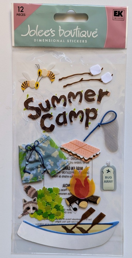 RARE Jolee’s Summer Camp Camping Scrapbooking Stickers