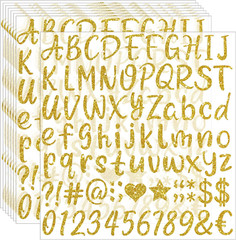 648Pcs Letter Stickers – 8 Sheets Alphabet Stickers, 1 Inch Vinyl, Glitter, Self