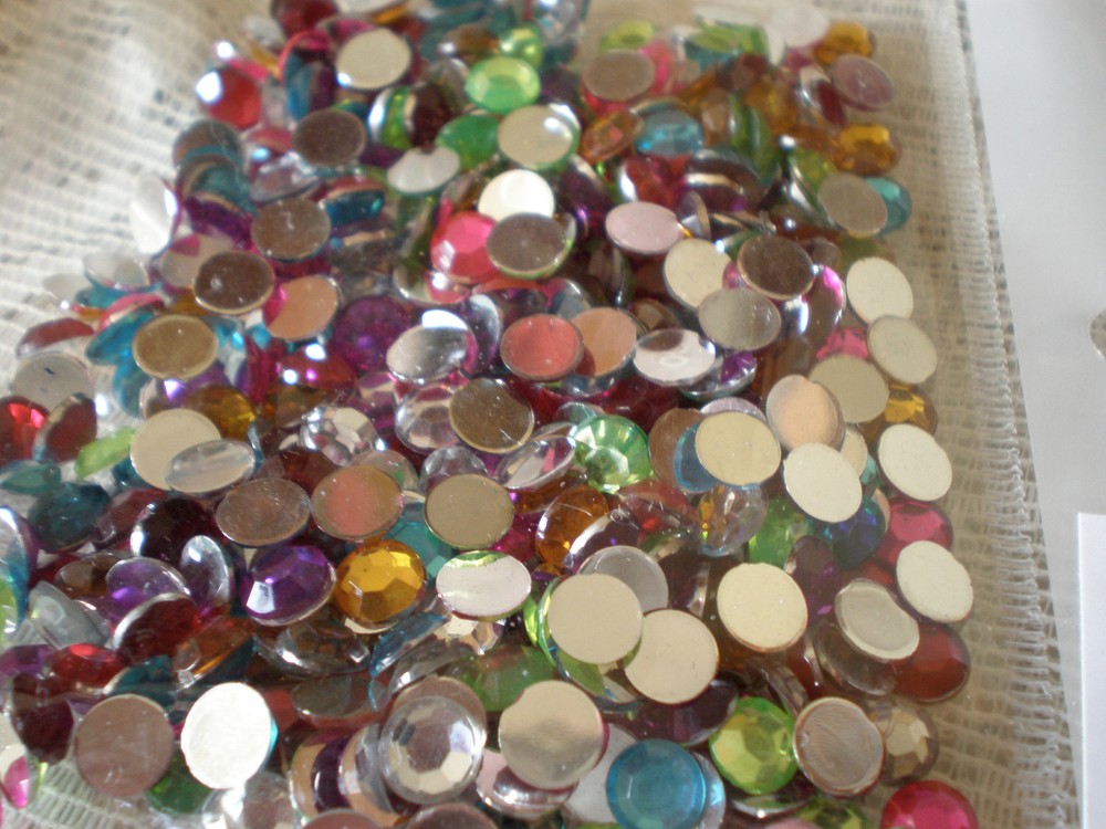 6mm RHINESTONE ACRYLIC FACETTED FLATBACK ROUND 380 pcs