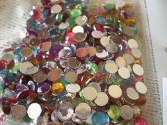 6mm RHINESTONE ACRYLIC FACETTED FLATBACK ROUND 380 pcs