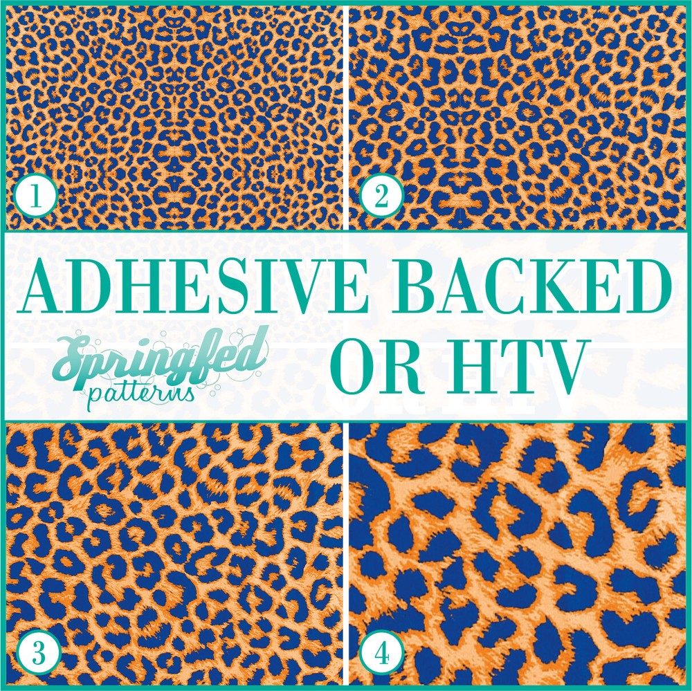 LEOPARD PRINT Spots Pattern #1 Orange & Royal Adhesive Vinyl or Heat Transfer