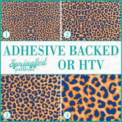 LEOPARD PRINT Spots Pattern #1 Orange & Royal Adhesive Vinyl or Heat Transfer